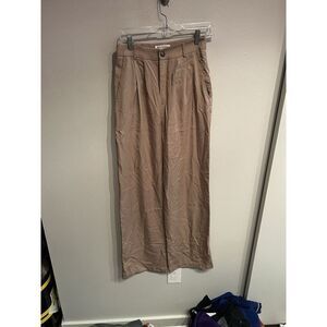 Reformation Women’s Size 4 High Rise Wide Leg Khaki Dress Pants Lyocell